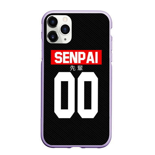 Чехол iPhone 11 Pro матовый Senpai 00: Black Style / 3D-Светло-сиреневый – фото 1