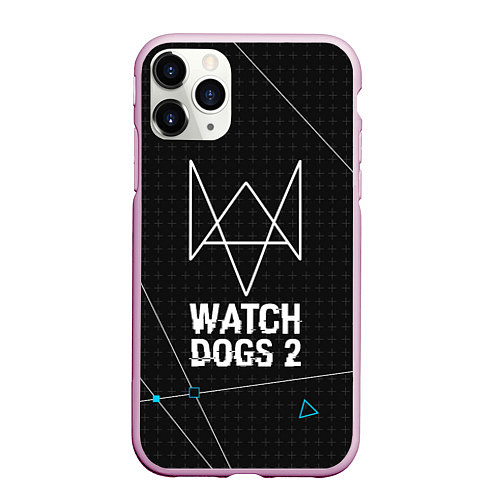 Чехол iPhone 11 Pro матовый Watch Dogs 2: Tech Geometry / 3D-Розовый – фото 1
