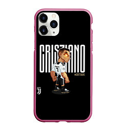 Чехол iPhone 11 Pro матовый CR7JUVE, цвет: 3D-малиновый