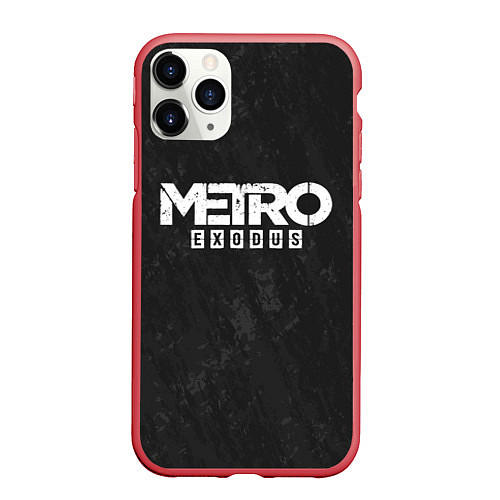 Чехол iPhone 11 Pro матовый Metro Exodus: Space Grey / 3D-Красный – фото 1