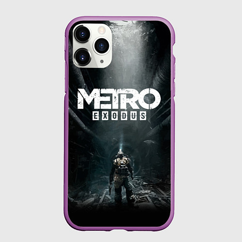 Чехол iPhone 11 Pro матовый Metro Exodus / 3D-Фиолетовый – фото 1