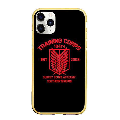 Чехол iPhone 11 Pro матовый Training Corps est. 2009 / 3D-Желтый – фото 1