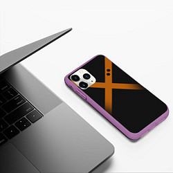 Чехол iPhone 11 Pro матовый KATSUKI BAKUGOU полосы, цвет: 3D-фиолетовый — фото 2