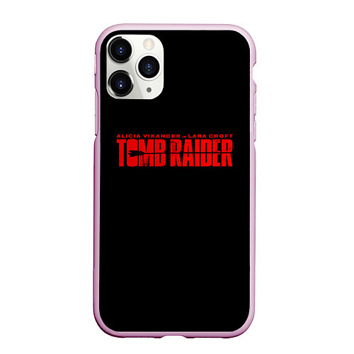 Чехол iPhone 11 Pro матовый Tomb Raider / 3D-Розовый – фото 1