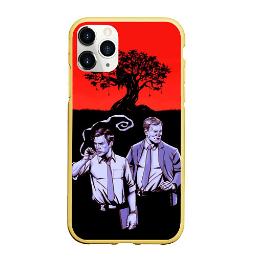 Чехол iPhone 11 Pro матовый True Detective: Double Agents / 3D-Желтый – фото 1