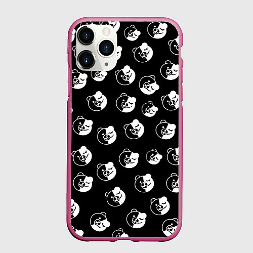 Чехол iPhone 11 Pro матовый MONOKUMA / 3D-Малиновый – фото 1