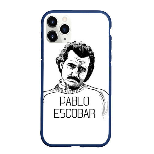 Чехол iPhone 11 Pro матовый Pablo Escobar / 3D-Тёмно-синий – фото 1