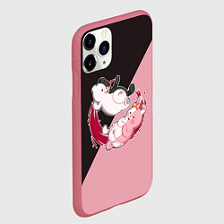 Чехол iPhone 11 Pro матовый MONOKUMA X MONOMI, цвет: 3D-малиновый — фото 2
