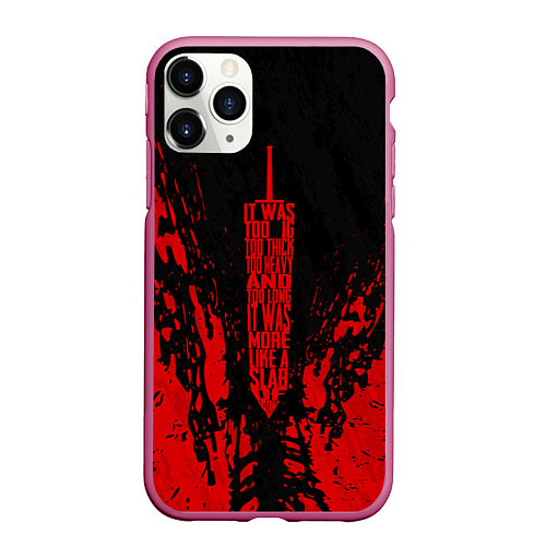 Чехол iPhone 11 Pro матовый Berserk Sword / 3D-Малиновый – фото 1