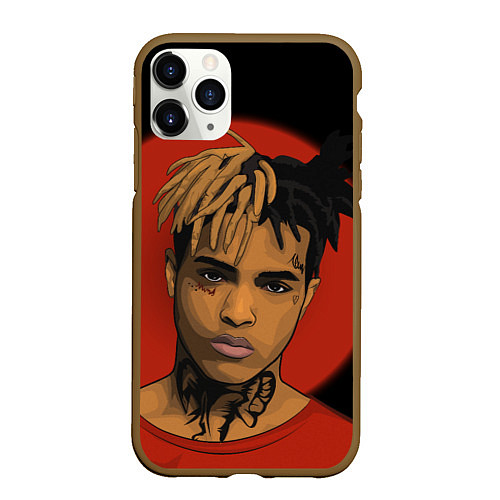 Чехол iPhone 11 Pro матовый XXXTentacion: Red Sun / 3D-Коричневый – фото 1