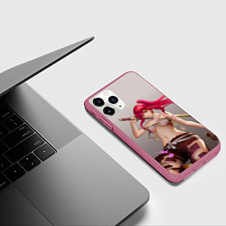 Чехол iPhone 11 Pro матовый Fairy Tail Red Erza Scarlet, цвет: 3D-малиновый — фото 2