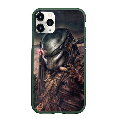 Чехол iPhone 11 Pro матовый Merciless Predator / 3D-Темно-зеленый – фото 1