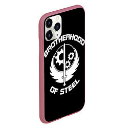 Чехол iPhone 11 Pro матовый Brothood of Steel, цвет: 3D-малиновый — фото 2