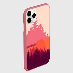 Чехол iPhone 11 Pro матовый Firewatch City, цвет: 3D-малиновый — фото 2