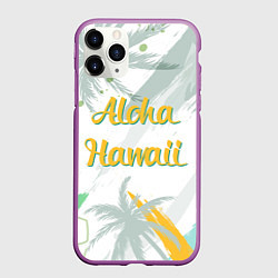 Чехол iPhone 11 Pro матовый Aloha Hawaii, цвет: 3D-фиолетовый
