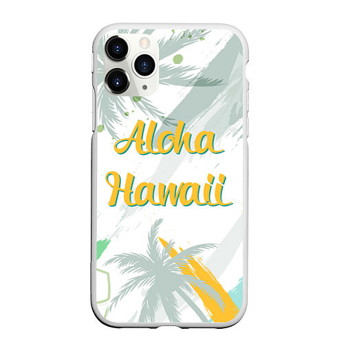 Чехол iPhone 11 Pro матовый Aloha Hawaii / 3D-Белый – фото 1