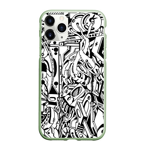 Чехол iPhone 11 Pro матовый Space Mechanic / 3D-Салатовый – фото 1