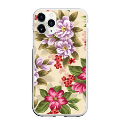 Чехол iPhone 11 Pro матовый Цветочный мотив, цвет: 3D-белый
