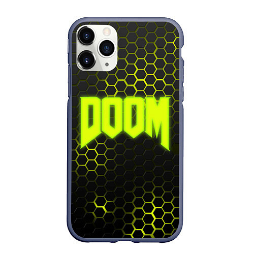 Чехол iPhone 11 Pro матовый DOOM: Acid Green / 3D-Серый – фото 1