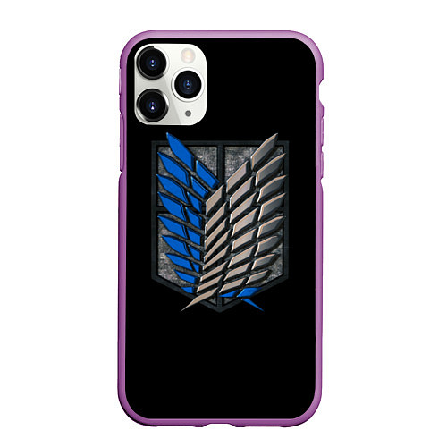 Чехол iPhone 11 Pro матовый Стальные крылья / 3D-Фиолетовый – фото 1