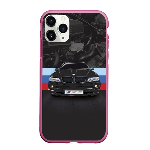 Чехол iPhone 11 Pro матовый BMW X5 M / 3D-Малиновый – фото 1