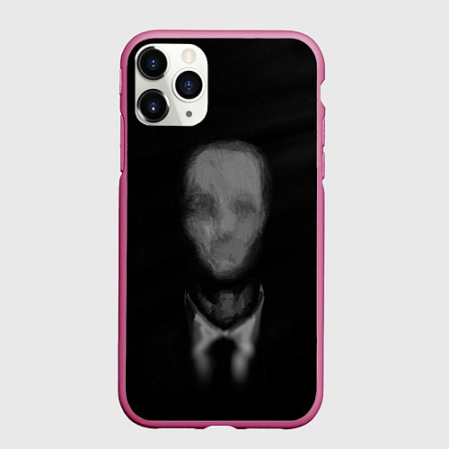 Чехол iPhone 11 Pro матовый Slender Face / 3D-Малиновый – фото 1