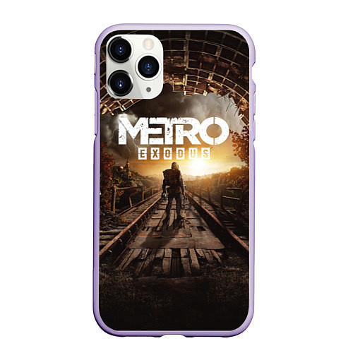 Чехол iPhone 11 Pro матовый Metro Exodus: Sunset / 3D-Светло-сиреневый – фото 1