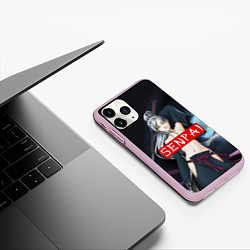 Чехол iPhone 11 Pro матовый Senpai Goddess, цвет: 3D-розовый — фото 2