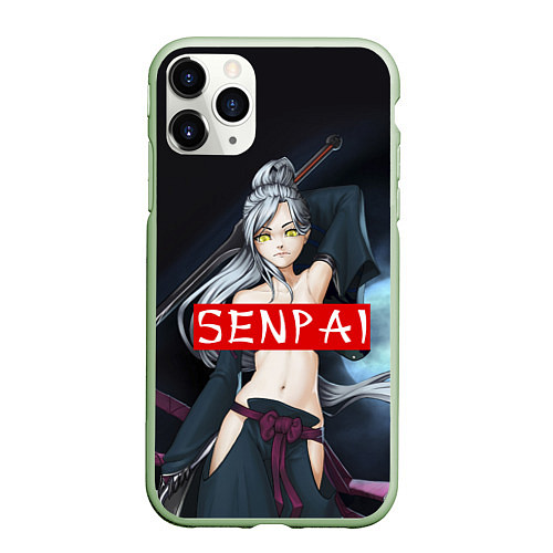 Чехол iPhone 11 Pro матовый Senpai Goddess / 3D-Салатовый – фото 1