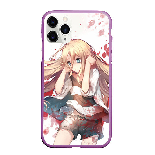Чехол iPhone 11 Pro матовый Ангел кровопролития / 3D-Фиолетовый – фото 1