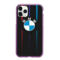 Чехол iPhone 11 Pro матовый BMW: Three Lines, цвет: 3D-фиолетовый