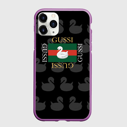 Чехол iPhone 11 Pro матовый GUSSI: Little Style / 3D-Фиолетовый – фото 1