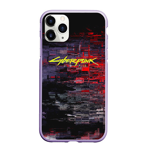 Чехол iPhone 11 Pro матовый Cyberpunk 2077: Techno Style / 3D-Светло-сиреневый – фото 1