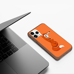 Чехол iPhone 11 Pro матовый Барышня Лиса, цвет: 3D-коричневый — фото 2