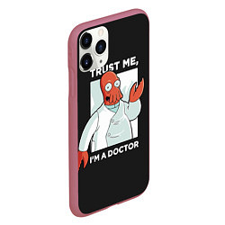 Чехол iPhone 11 Pro матовый Zoidberg: Trust Me, цвет: 3D-малиновый — фото 2