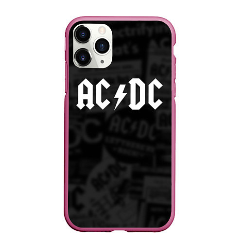 Чехол iPhone 11 Pro матовый AC/DC: Black Rock / 3D-Малиновый – фото 1