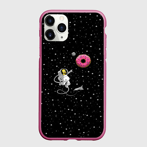 Чехол iPhone 11 Pro матовый Homer Spaceman / 3D-Малиновый – фото 1