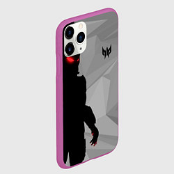 Чехол iPhone 11 Pro матовый Силуэт хищника, цвет: 3D-фиолетовый — фото 2
