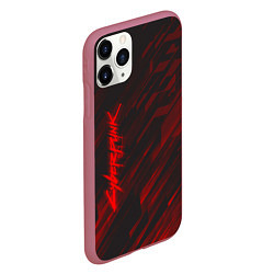 Чехол iPhone 11 Pro матовый Cyberpunk 2077: Red Breaks, цвет: 3D-малиновый — фото 2