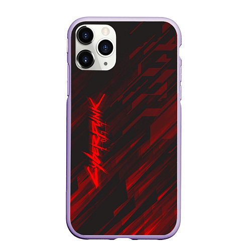 Чехол iPhone 11 Pro матовый Cyberpunk 2077: Red Breaks / 3D-Светло-сиреневый – фото 1