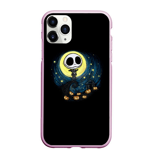 Чехол iPhone 11 Pro матовый The Nightmare Before Christmas / 3D-Розовый – фото 1