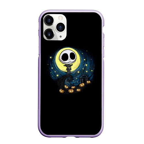 Чехол iPhone 11 Pro матовый The Nightmare Before Christmas / 3D-Светло-сиреневый – фото 1