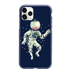 Чехол iPhone 11 Pro матовый Космонавт и конфеты, цвет: 3D-серый