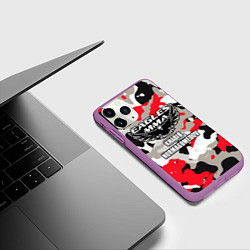 Чехол iPhone 11 Pro матовый Khabib Nurmagomedov: Red Camo, цвет: 3D-фиолетовый — фото 2