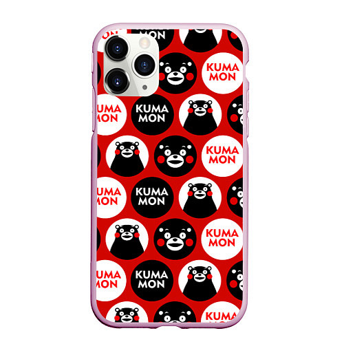 Чехол iPhone 11 Pro матовый Kumamon Pattern / 3D-Розовый – фото 1