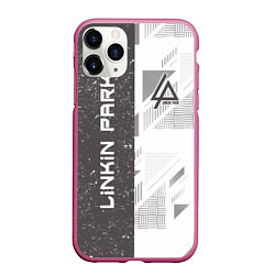 Чехол iPhone 11 Pro матовый Linkin Park: Grey Form, цвет: 3D-малиновый