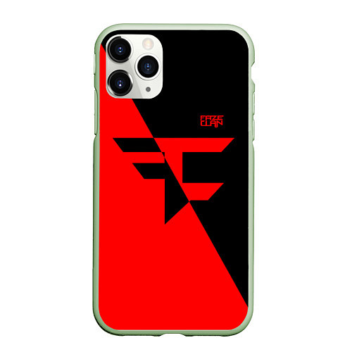 Чехол iPhone 11 Pro матовый FaZe Clan: Red & Black / 3D-Салатовый – фото 1