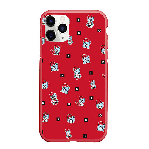 Чехол iPhone 11 Pro матовый IKON Bears / 3D-Красный – фото 1