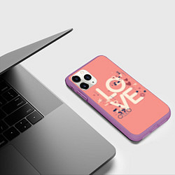 Чехол iPhone 11 Pro матовый Любящая пара, цвет: 3D-фиолетовый — фото 2
