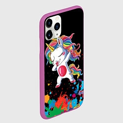 Чехол iPhone 11 Pro матовый Малыш-единорог, цвет: 3D-фиолетовый — фото 2